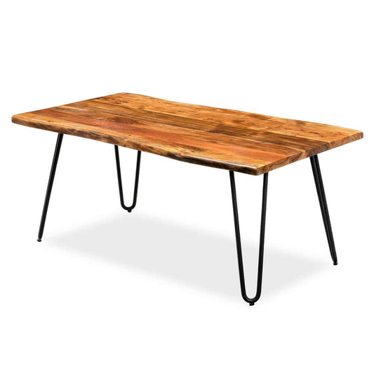 Rustikaler Couchtisch aus Altholz – Industrielle Haarnadelbeine