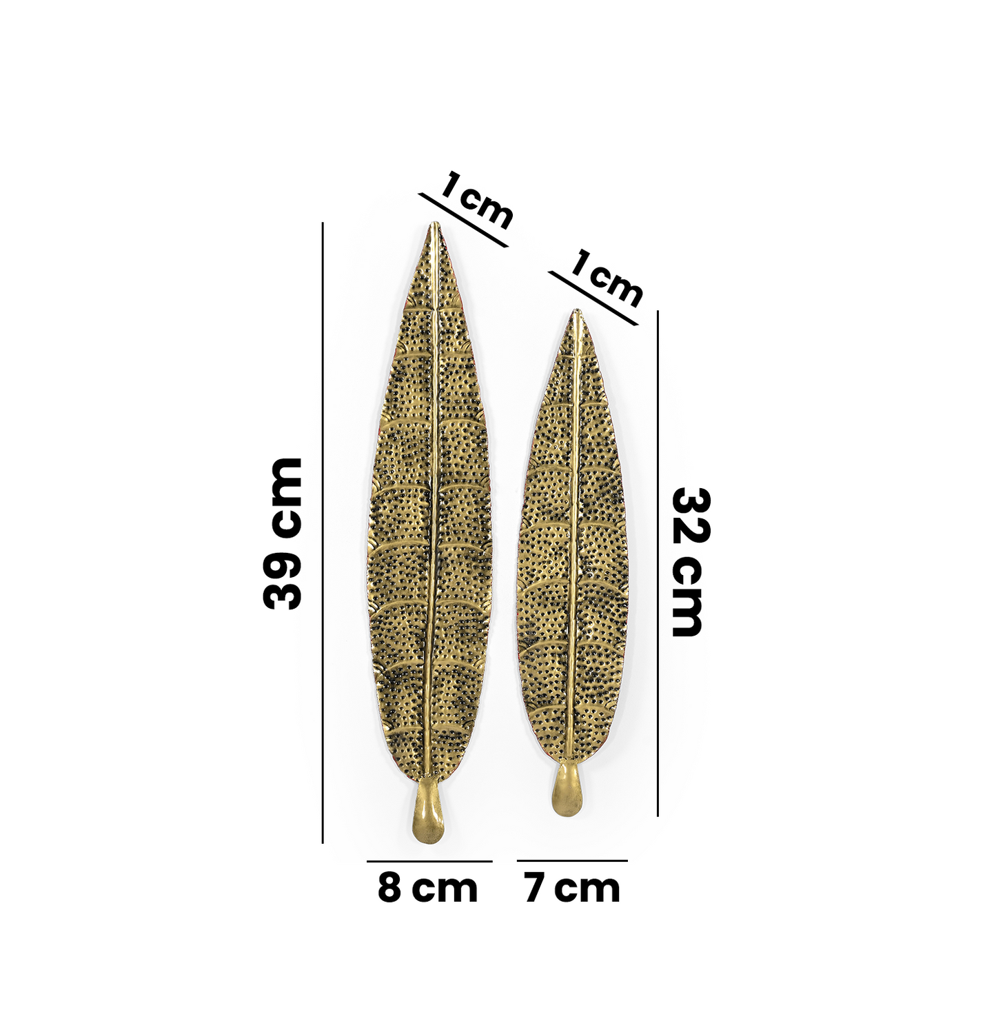 Elegant Gold Leaf Wall Decorations – Set of 2 Sculptural Metal Wall Art