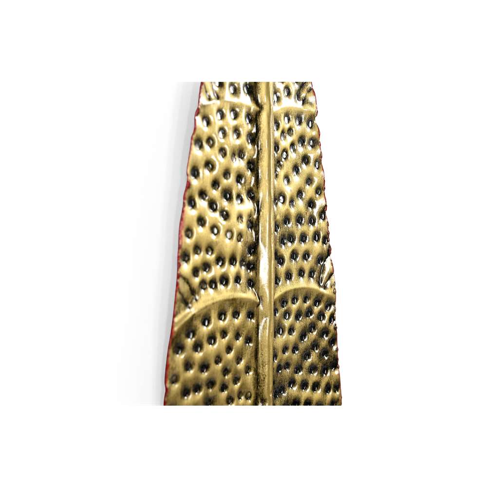 Elegant Gold Leaf Wall Decorations – Set of 2 Sculptural Metal Wall Art