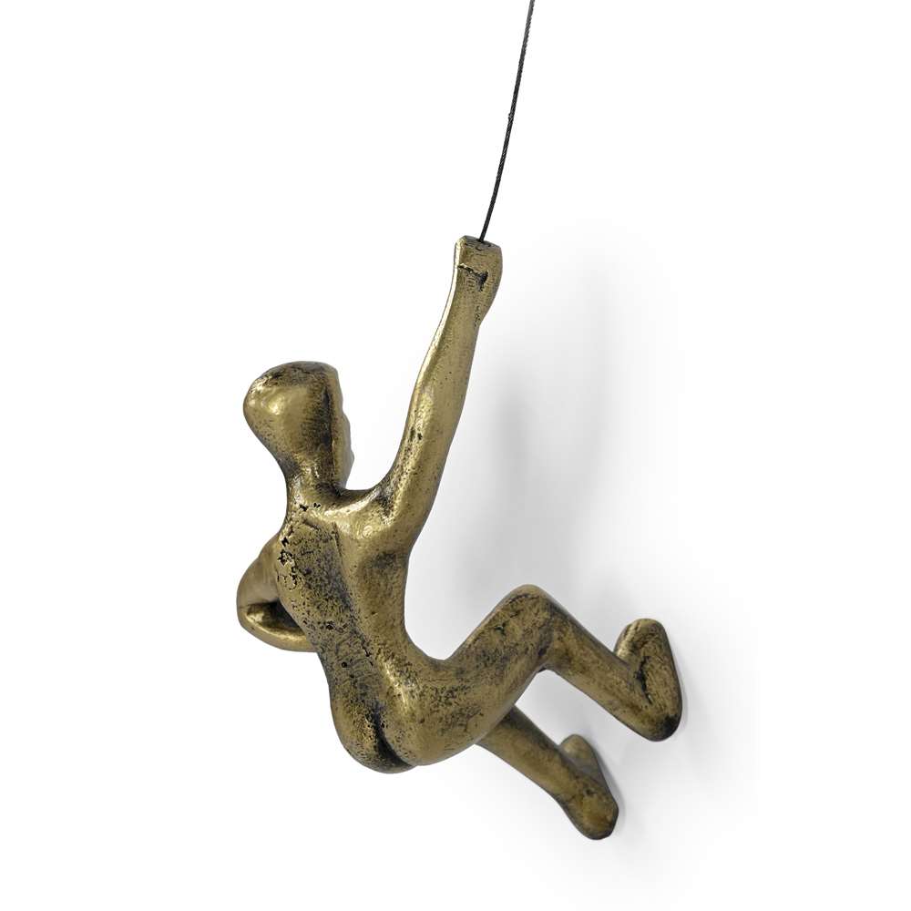 Men Climbing Wall Sculpture (Set of 3), Made of Iron - Perfect Home Decor, Gift, Handmade and Finished in Copper, Bronze, and Silver Colour.