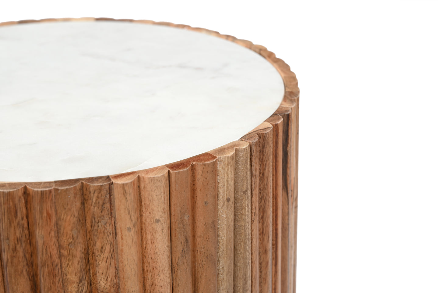 iAnanas Wooden Bar Cabinet with White Marble Top – Elegant Wine & Glass Storage for Home Bar