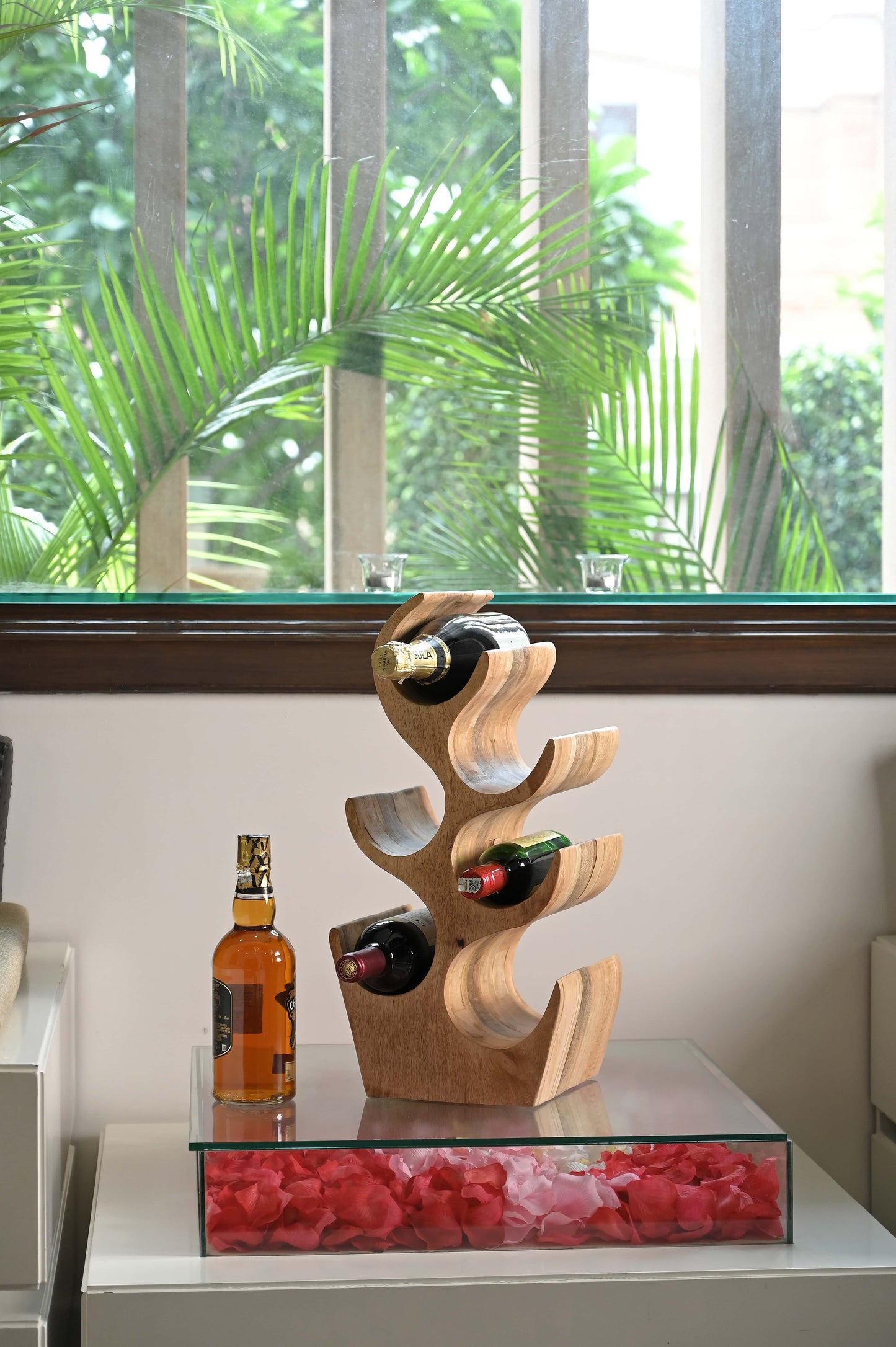 Abstract Elegance Natural Wine Rack – Modern Wine Storage