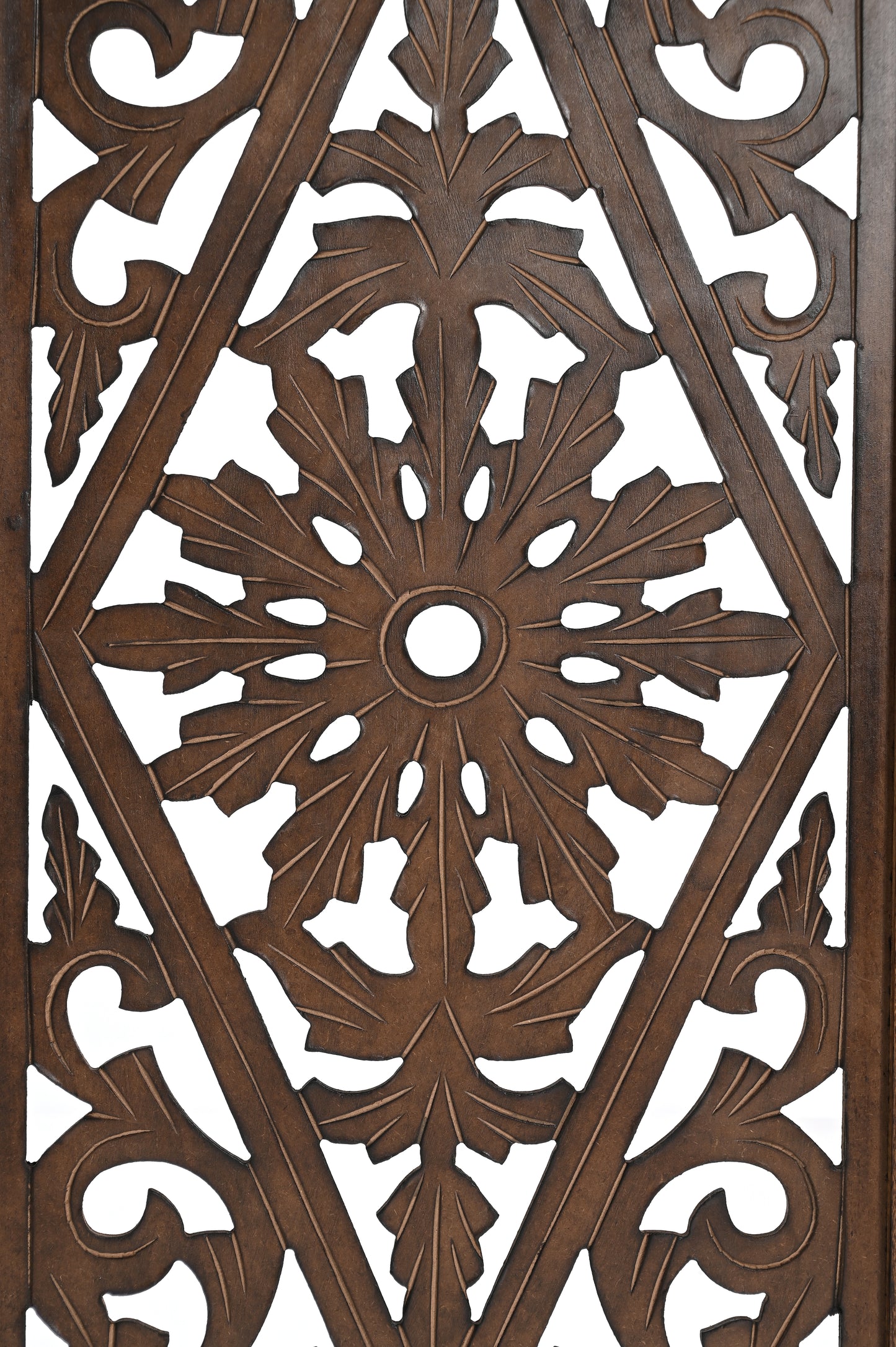 Handmade Mango Wood Dog Gate - Freestanding 4-Piece Pet Gate, Brown, Foldable Safety Fence & Fireplace Guard for Dogs, Cats & Children - 180x2x84 cm