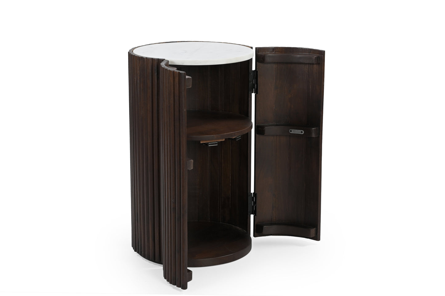 Barschrank aus Massivholz – Rustikaler iAnanas Barschrank mit Marmorplatte iAnanas