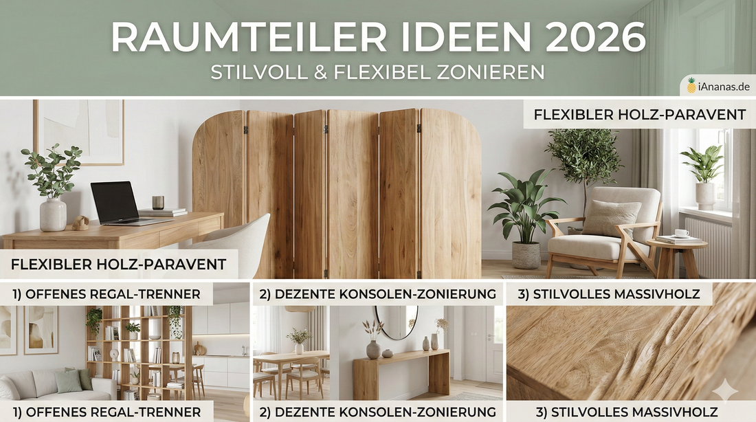 Raumteiler Ideen 2026: So gestaltest du Wohnräume stilvoll und flexibel iAnanas