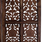 Mango Wood and MDF Room Divider - 5 Panel Floral Handmade Screen, Privacy Screen & Decoration for Living Room, Bedroom, Balcony & Office - Brown 241x3x180 cm