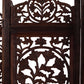 Mango Wood and MDF Room Divider - 5 Panel Floral Handmade Screen, Privacy Screen & Decoration for Living Room, Bedroom, Balcony & Office - Brown (254x3x180 cm)