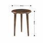 Rustic Solid Wood Side Table – Handmade Round Stool with Carved Mandala Top & 3 Legs – Boho Accent Furniture