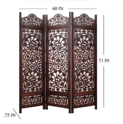 Handgefertigter Raumteiler aus Holz mit geometrischem Muster iAnanas