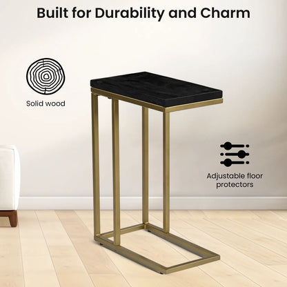 Moderner Beistelltisch aus Mangoholz mit Metallgestell, nachhaltige Möbel von iAnanas