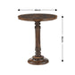 iAnanas Antique Brown Hand-Carved Round Side Table with Embellishments – Mango Wood