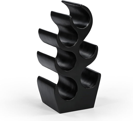 Abstract Elegance Black Wine Rack – Modern Wine Storage Marudhara