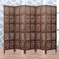 Mango Wood and MDF Room Divider - 5 Panel Floral Handmade Screen, Privacy Screen & Decoration for Living Room, Bedroom, Balcony & Office - Brown 241x3x180 cm