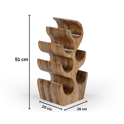 Abstract Elegance Natural Wine Rack – Modern Wine Storage Marudhara