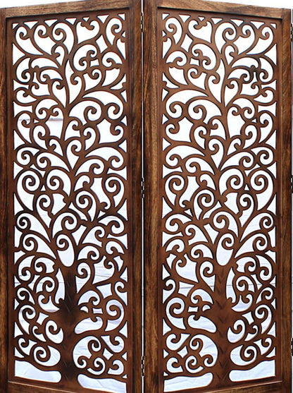 Handgefertigter Sichtschutz aus Holz – Raumteiler mit 4 Paneelen aus Mangoholz iAnanas