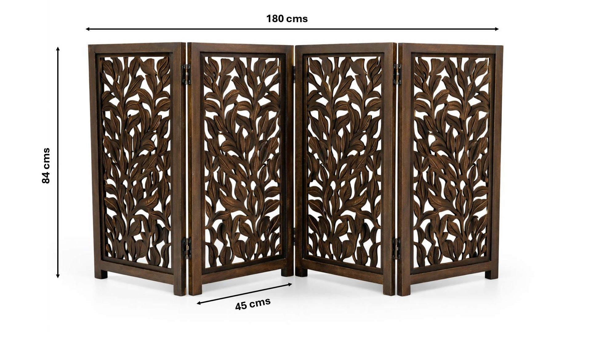 Hundegitter Holz Freistehendes 4-Panel Haustiergitter Faltbar Mangoholz 180x84cm iAnanas