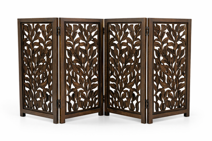 Hundegitter aus Holz – Freistehendes faltbares Haustiergitter iAnanas