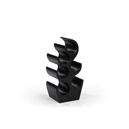 Abstract Elegance Black Wine Rack – Modern Wine Storage Marudhara