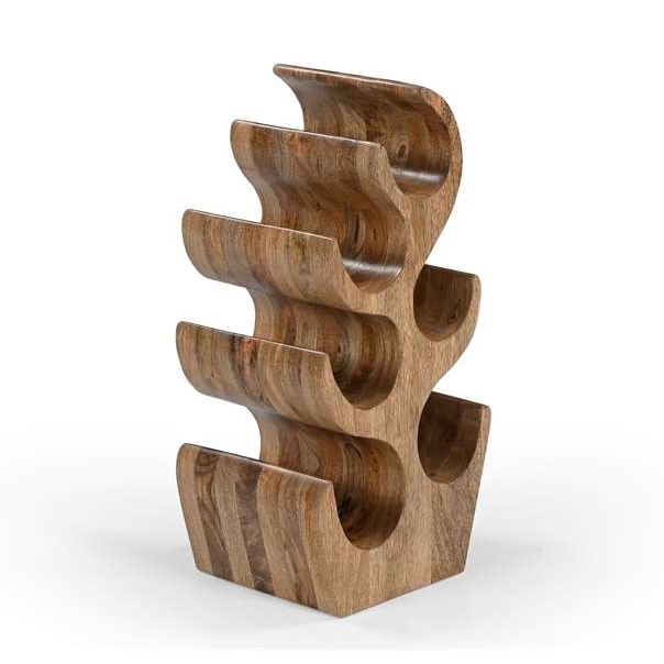 Abstract Elegance Natural Wine Rack – Modern Wine Storage Marudhara