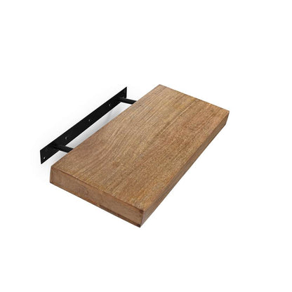 Rustic Wooden Wall Shelf with Sturdy Metal Brackets – Industrial Floating Shelf Marudhara