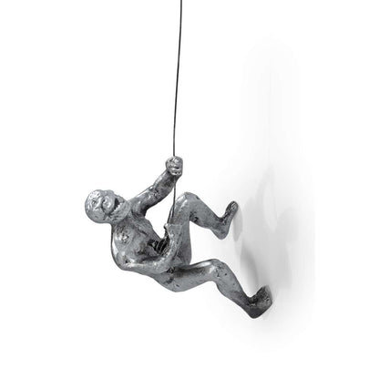 Men Climbing Wall Sculpture (Set of 3), Made of Iron - Perfect Home Decor, Gift, Handmade and Finished in Copper, Bronze, and Silver Colour. Marudhara