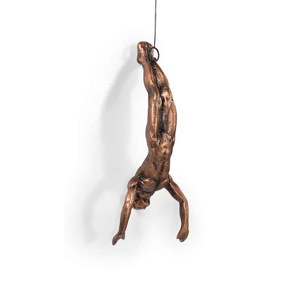 Men Climbing Wall Sculpture (Set of 3), Made of Iron - Perfect Home Decor, Gift, Handmade and Finished in Copper, Bronze, and Silver Colour. Marudhara