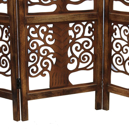 Handgefertigter Sichtschutz aus Holz – Raumteiler mit 4 Paneelen aus Mangoholz iAnanas