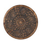 iAnanas Antique Brown Hand-Carved Round Side Table with Embellishments – Mango Wood
