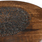 Rustic Solid Wood Side Table – Handmade Round Stool with Carved Mandala Top & 3 Legs – Boho Accent Furniture