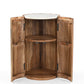 iAnanas Wooden  Bar Cabinet with White Marble Top – Elegant Wine & Glass Storage for Home Bar