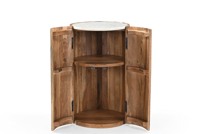 Barschrank aus Massivholz – Rustikaler iAnanas Barschrank mit Marmorplatte iAnanas