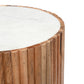 iAnanas Wooden  Bar Cabinet with White Marble Top – Elegant Wine & Glass Storage for Home Bar