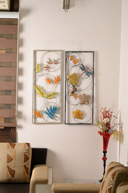 Wohnzimmer mit Mangoholz-Deko, bunte Wandkunst und Trockenblumen. Nachhaltige Möbel von iAnanas.