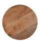 Round Luxury Mango Wood Coffee Table with Grid Frame, Stylish Modern Slatted Side Table in Boho Style for the Living Room, Rustic Natural Finish, Elegant and Durable, 50x50x50 cm