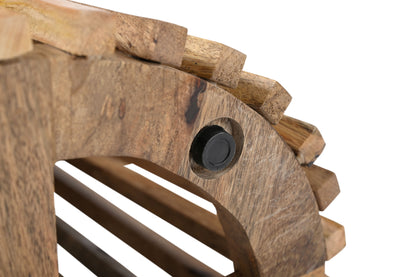 Mango Holz Couchtisch – Runder Luxus Tisch mit Gitter-Design (50 × 50 × 50 cm) Marudhara