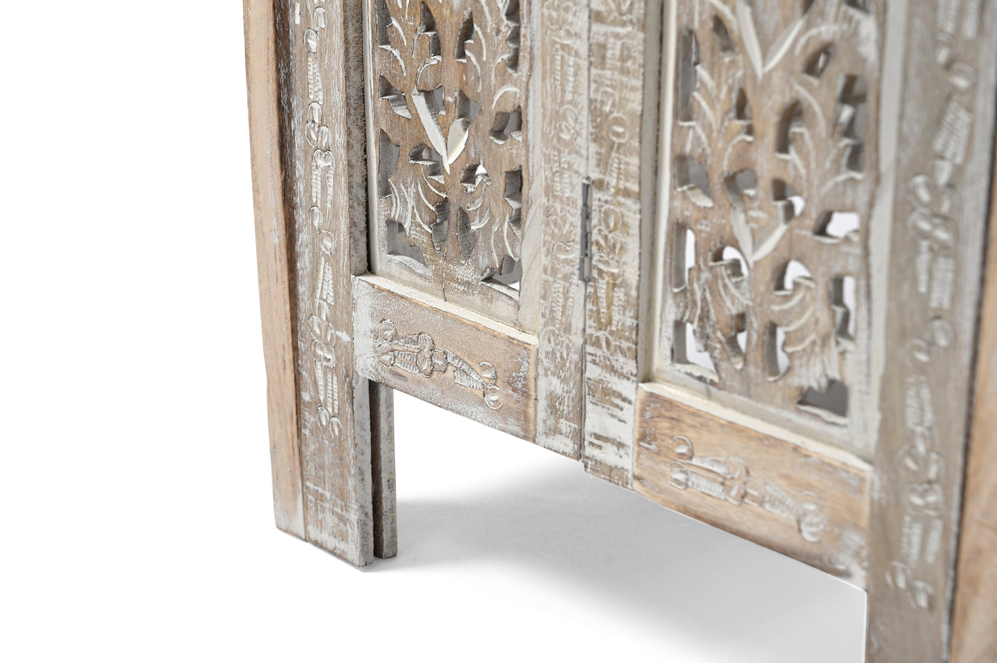 Vintage Solid Mango Wood Coffee Table - Handmade Wooden Coffee Table with Carved Details, Rustic Brown Finish, Decorative and Sturdy for Living Room - 92 x 45 x 45 cm iAnanas