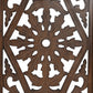 Handmade Mango Wood Dog Gate - Freestanding 4-Piece Pet Gate, Brown, Foldable Safety Fence & Fireplace Guard for Dogs, Cats & Children - 180x2x84 cm