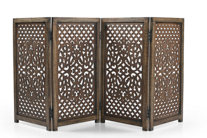 Hundegitter aus Holz – Freistehendes faltbares Haustiergitter iAnanas