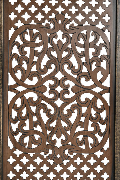 Handmade Mango Wood Dog Gate - Freestanding 4-Piece Pet Gate, Light Brown, Foldable Safety Fence & Fireplace Guard for Dogs, Cats & Children - 180x2x84 cm iAnanas
