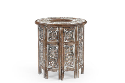 Beistelltisch Holz – Handgefertigter Tisch mit Gittermuster iAnanas