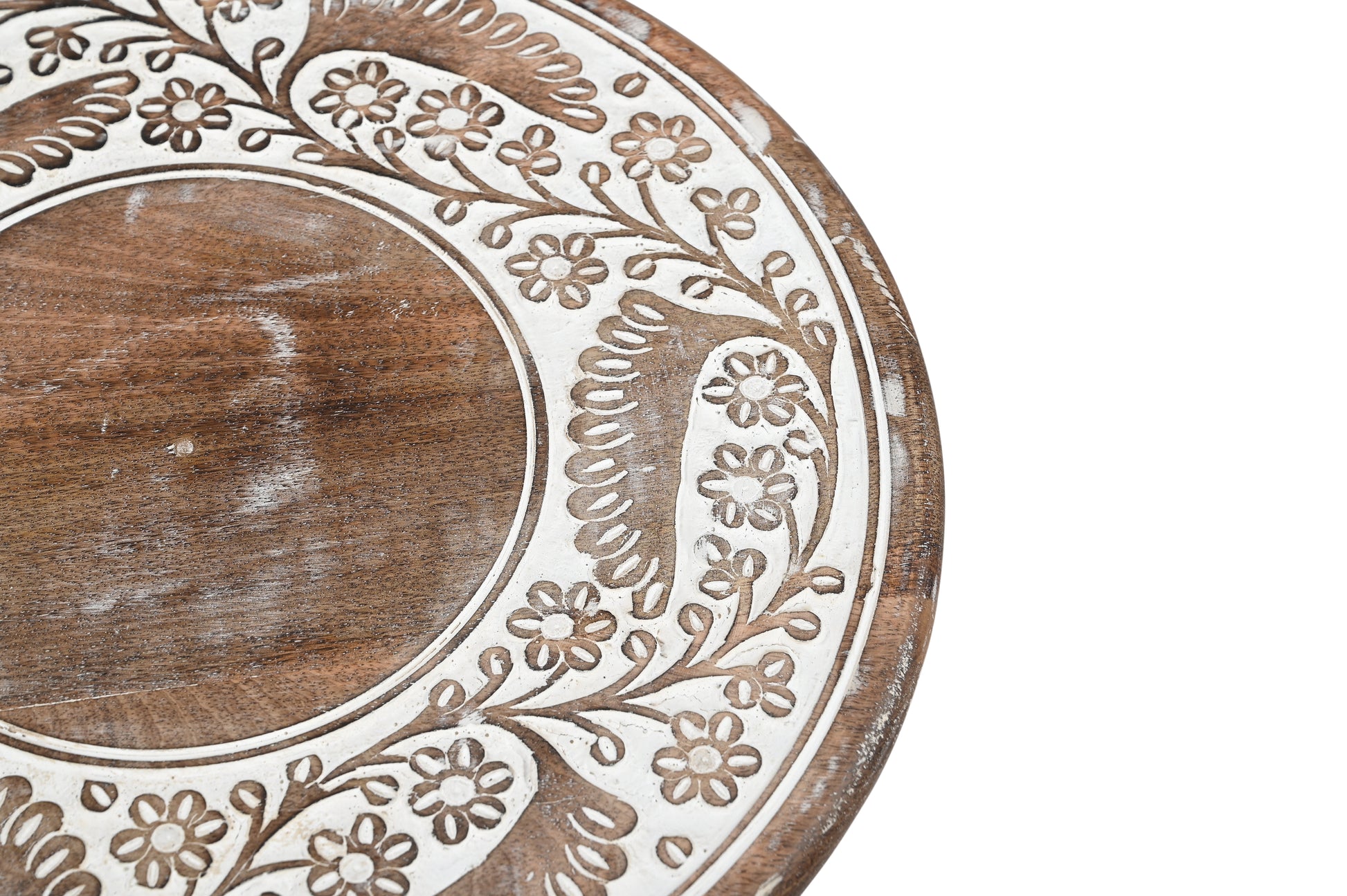 Beistelltisch Holz – Handgefertigter Tisch mit Gittermuster iAnanas