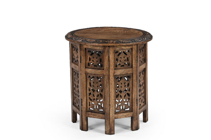 Beistelltisch Holz – Handgefertigter Tisch mit Gittermuster iAnanas