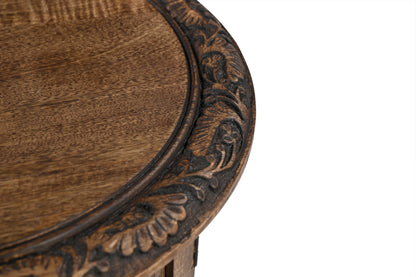 Beistelltisch Holz – Handgefertigter Tisch mit Gittermuster iAnanas