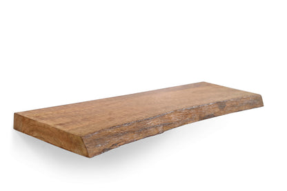 Rustic Floating Wooden Wall Shelf – Solid Wood with Industrial Brackets, Set of 3 Marudhara