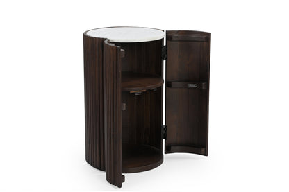 Barschrank aus Massivholz – Rustikaler iAnanas Barschrank mit Marmorplatte iAnanas